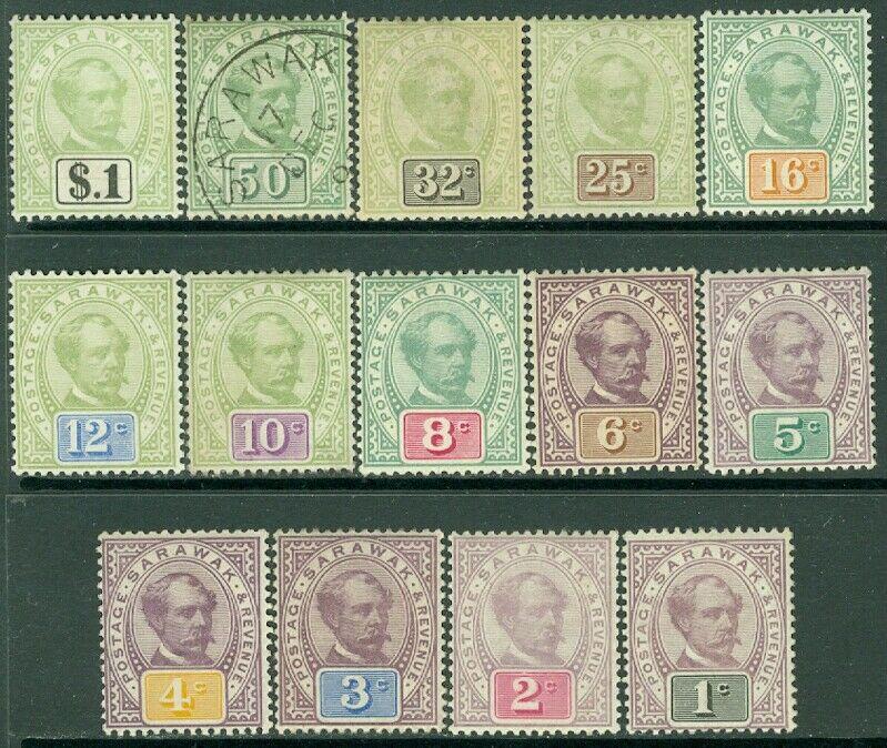 EDW1949SELL: Sarawak 1888-97 Scott #8-21 Komplett Set VF, Postfrisch Og Katalog