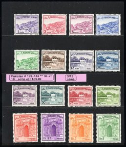 Pakistan Stamps # 129-144 MNH VF Scott Value $39.00