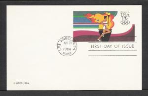 US #UX102 Olympics Postal Card FDC