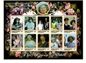 Turks and Caicos - 1999 - Queen Mother 101st Birthday - Sheet of Ten - MNH