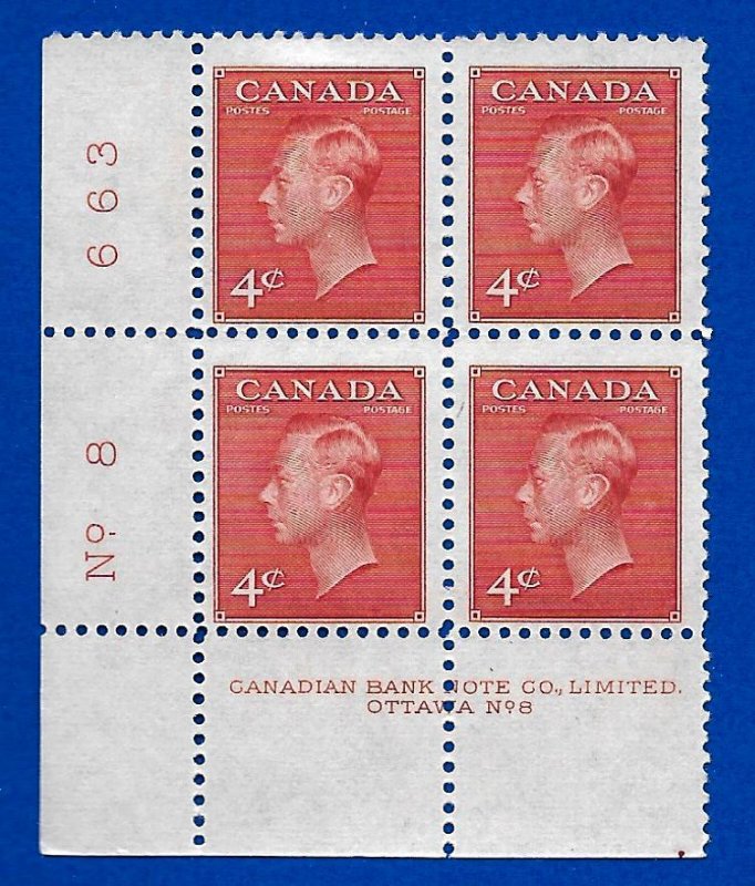 Canada 1949 - MNH - LL - Plate #8 - Scott #287 *