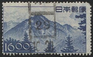 JAPAN 1949 Sc 442 Used 16y brt blue. Mt Hodaka F-VF, Roller cancel