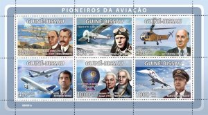 GUINEA BISSAU - 2008 - Pioneers of Aviation - Perf 4v Sheet - Mint Never Hinged