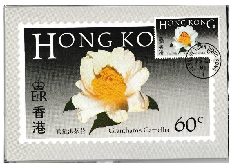 Hong Kong Flowers First Day Cancelled Postcard set A 1985