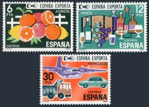 Spain 2247-2249,MNH.Michel 2509-2511. Exports 1981.Fruit,Wine,Vehicles.