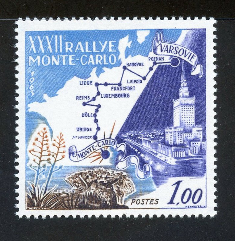 Monaco 539 MNH,  32nd. Monte Carlo Road Rally Issue from 1963.