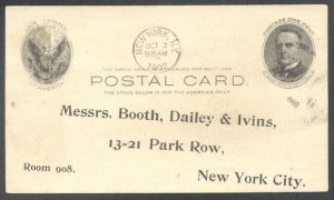 U.S. #UX17 RARE Used Postal Card - 1902 1c Full-Face McKinley