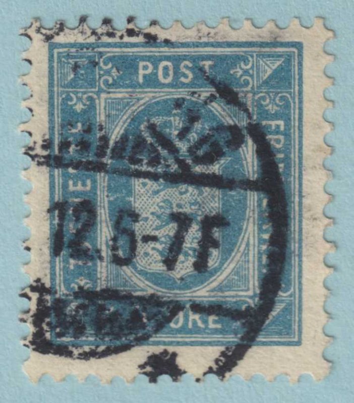 DENMARK O13 OFFICIAL  USED - 4 ORE BLUE - PERF 13 WATERMARK 113