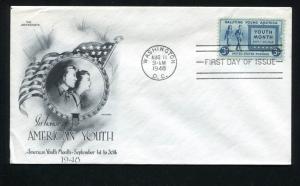 US 963-22 UA Youth Month Sept 1948 Aristocrats Cachet FDC