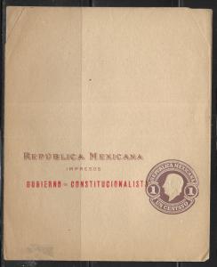 Mexico Postal Stationery Military Wrapper H&G 10 Unused