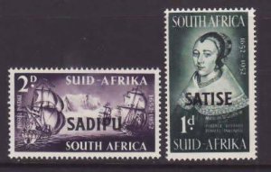South Africa-Sc#120-1- id8-unused og NH set-Tercentenary-Ships-1952-
