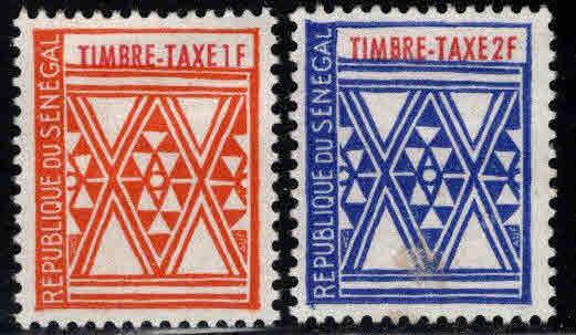 Senegal Scott J32-33 MH*  postage due stamps