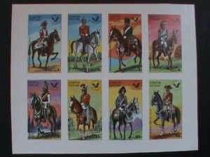 STAFFA SCOTLAND STAMP: SOLDIERS  ON HORSES IMPERF- MNH - MINI SHEET