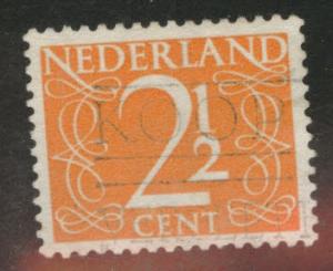 Netherlands Scott 284 used 1947 key stamp