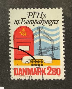 Denmark 1986 Scott 822 used - 2.80k, European Congress of the PTTI, Copenhagen