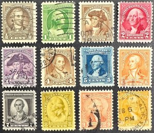 US #704-715 Used Full Set F/VF 1932 [R1229]