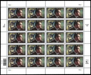 PCBstamps   US #3444 Sheet $6.60(20x33c)Thomas Wolfe, P22222, MNH, (1)