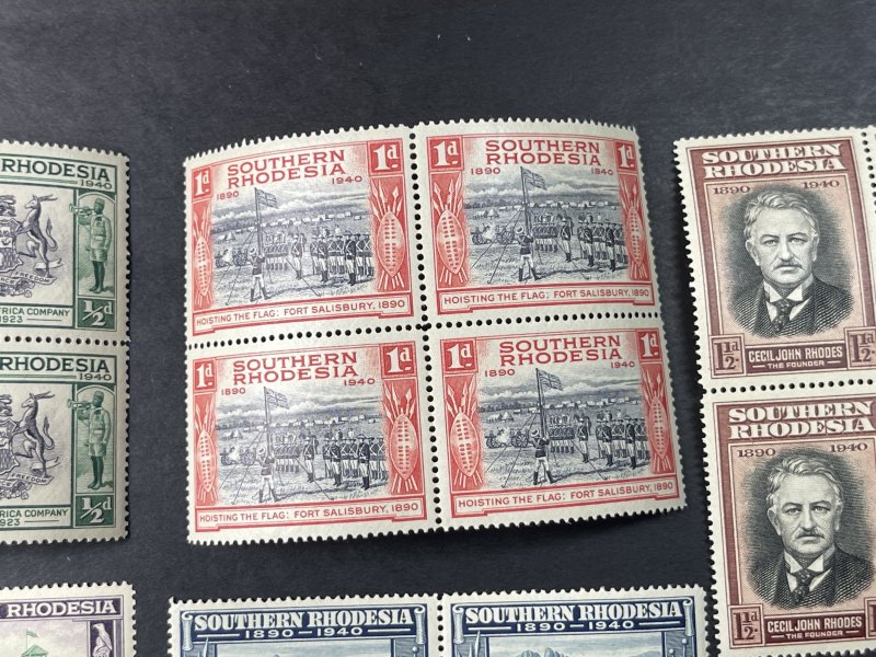 SOUTHERN RHODESIA # 56-63-MINT/NEVER HINGED--COMPLETE SET OF BLOCKS OF 4--1940