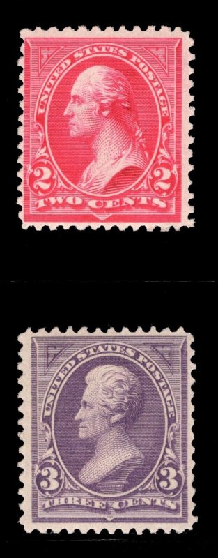 MOMEN: US STAMPS #252-253 NO WMK MINT OG LH LOT #84183*