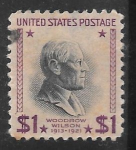 USA 832: $1 Woodrow Wilson, single, used, VF