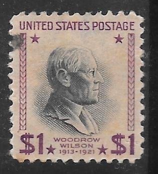 USA 832: $1 Woodrow Wilson, single, used, VF