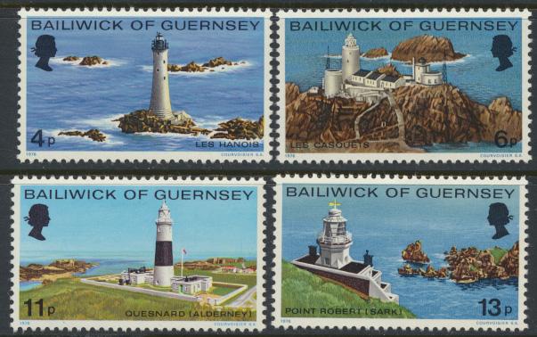 Guernsey  SG 135-138  SC# 131-134 MH Lighthouses  see details