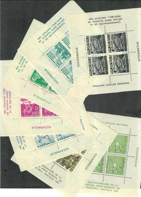 Nicaragua As C299-302, 306-308 M/H/VF, Mini Sheets/4, Cv. $450