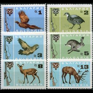 BULGARIA 1967 - Scott# 1564-9 Fauna Set of 6 NH creases