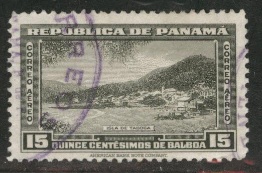 Panama  Scott C97 used 1948 15c Olive Gray stamp