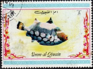 Umm al Qiwain sw796 - Cto - 1r Triggerfish (1972)