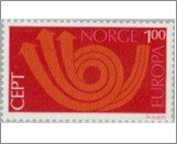 Norway Used NK 708   C.E.P.T.- Posthorn Multicolor 1 Krone