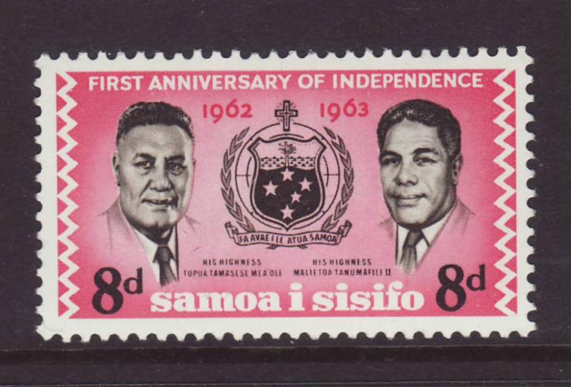 1963 Samoa 8d - 1st Anniv Of Independence Mint