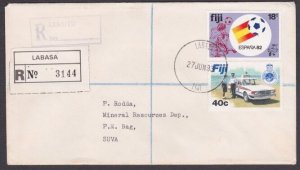 FIJI 1983 Registered cover with Labasa & Lekutu reg marks...................Y731