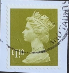 GREAT BRITAIN MACHINS SRLF ADHESIVE 2011  £1.10 YELLOW-OLIVE SGU2936 USED