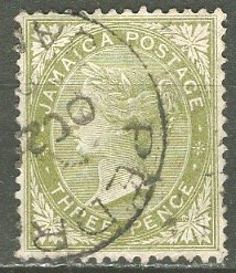 Jamaica; 1886: Sc. # 21: O/Used Single Stamp