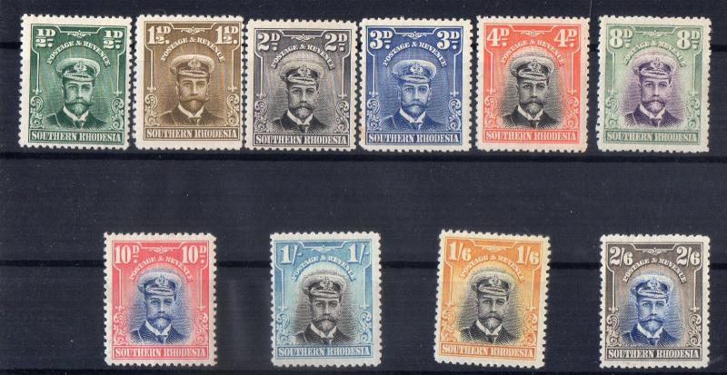  SOUTHERN RHODESIA / SCOTT # 1 – 3 / 6 – 8 / 11 – 13  / MH 128 €