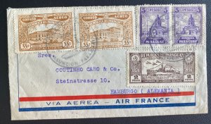 1937 Asuncion Paraguay Airmail Commercial Cover To Hamburgo Germany