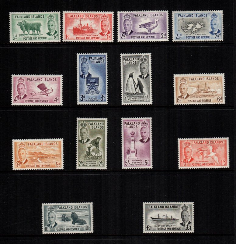 Falkland Islands  107 - 120  MH cat $ 100.00