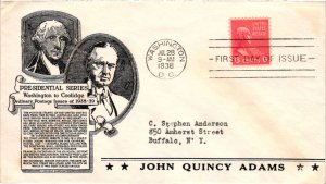 #811 John Adams Prexie Presidential – Anderson Cachet Addressed to Anderson...
