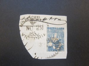 Australia 1852 Sc 3a on piece FU 