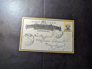 1897 British Central Africa Postcard Cover Blantyre BCA to Edinburgh Scotland