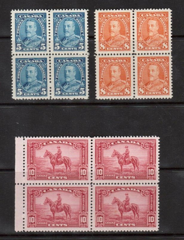 Canada #217 - #227 XF/NH Block Set