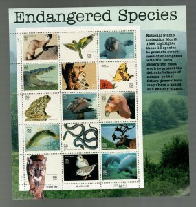 3105a-o - Endangered Species  ( FULL MINT SHEET  )  Mint NH