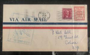 1929 Balboa Canal Zone Panama First Flight Stationary Cover FFC To Miami FL USA