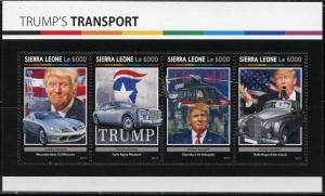 SIERRA LEONE 2017 TRUMP'S TRANSPOR  SHEET MINT NH