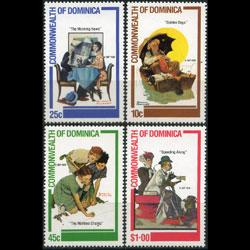 DOMINICA 1982 - Scott# 754-7 Norman Rockwell Set of 4 NH