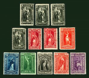 #PR114-#PR125 1895-1897 1c-$100 Complete Set of 12 Mint O.G. Hinged a Few Faults