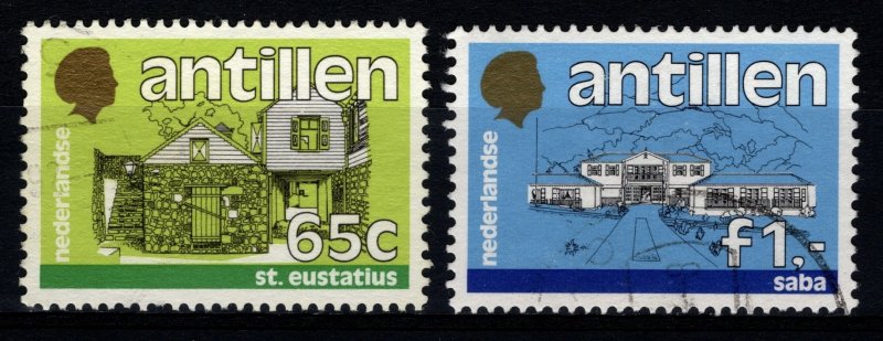 Netherlands Antilles 1983-89 50th Local Gov. Buildings, 65c & 1g [Used]