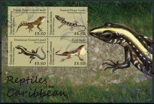 Grenadines of Grenada 2011 MNH Reptiles of Caribbean II 4v M/S Lizards Gecko