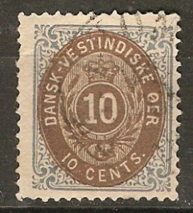 Danish West Indies 10 Used F/VF 1876 SCV $30.00